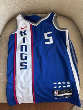 Sacramento Kings Nike Men’s Royal Blue and White Basketball Jersey with Red Trim